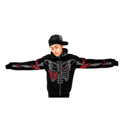 Red Butterfly Skelly Zip Up