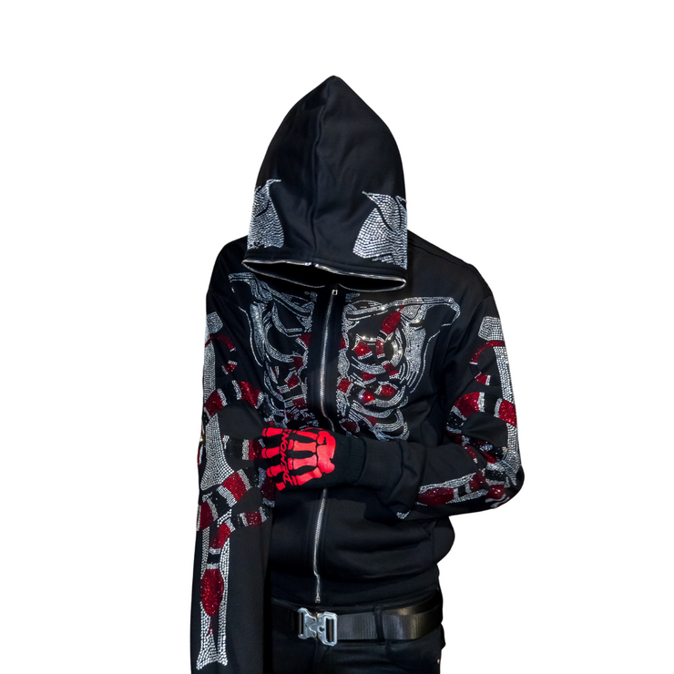 Snake Skelly Zip Up Hoodie Demons N Angels